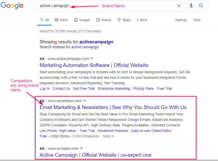AdWords Competitor Targeting